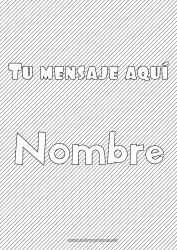 Colorear gratis Nombre decorado Formas geométricas Fondo decorativo Rayas