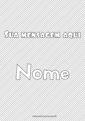 Desenho grátis Nome decorado Formas geométricas Fundo decorativo Listras