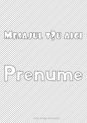 Pagină de colorat gratuită Nume decorat Forme geometrice Fundal decorativ Dungi