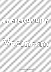 Gratis kleurplaat Gedecoreerde naam Geometrische vormen Decoratieve achtergrond Strepen
