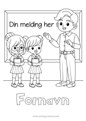 Gratis tegning Lærer/Lærerinne Utdanningsyrker Skolestart Klasseværelse tavle Elev