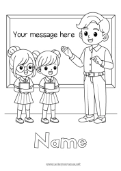 Free coloring Teacher Education Professions Back to School Class board Student