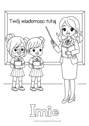 Rysunek za darmo Nauczycielka/Nauczyciel Zawody w edukacji Powrót do szkoły Tablica klasowa Uczeń