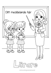 Gratis färgläggning Lärare Utbildningsyrken Skolstart Klassrumstavla Elev
