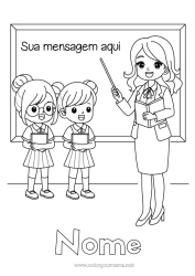 Desenho grátis Professora/Professor Profissões de educação Volta às Aulas Quadro-negro Estudante