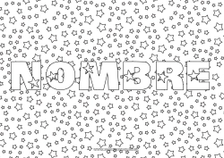 Colorear gratis Nombre decorado Estrellas Fondo decorativo