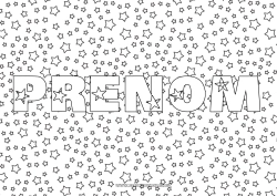 Coloriage gratuit Nom décoré Étoiles Fond décoratif