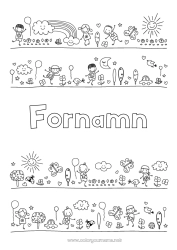 Gratis färgläggning Sol Regnbåge Doodle
