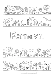 Gratis fargelegging Sol Regnbue Doodle