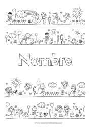 Colorear gratis Sol Arcoíris Doodle