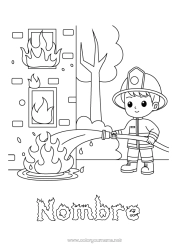 Dibujo libre Bombero Fuego Profesiones de Seguridad