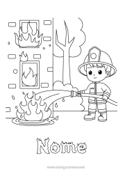 Colorare per personalizzare Vigile del Fuoco Fuoco Mestieri della Sicurezza