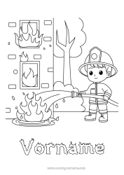 Kostenlose Zeichnung Feuerwehrmann Feuer Sicherheitsberufe