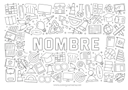 Dibujo libre Campana Escuela Simbolos Lectura Lápiz Globo terráqueo Regreso a clases Toga de estudiante Útiles escolares Transportador Ciencia
