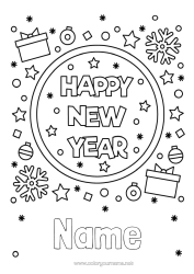 Free colouring Happy New Year