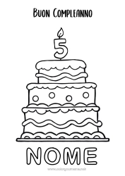 Colorare per personalizzare Candela Torta Compleanno Numero Disegni da colorare facili Buon compleanno (francese) Messaggio Età festeggiata personalizzabile