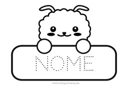 Disegno gratuito Mostro Kawaii Rientro a scuola Etichetta