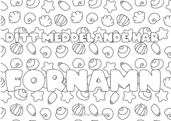 Gratis färgläggning Sommar Hav Djur Utsmyckat namn Snäckor Sjöstjärna Marina djur eller vattenlevande djur Dekorativ bakgrund