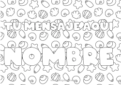 Colorear gratis Verano Mar Animales Nombre decorado Conchas marinas Estrella de mar Animales marinos o acuáticos Fondo decorativo