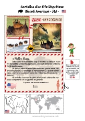 Disegno gratuito Animale USA Altri animali del mondo Viaggio dell'elfo di Natale Cartolina Cartolina di un solo elfo Bisonte