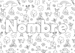 Dibujo libre Coches Niño Barco Nombre decorado Doodle Vehículos marítimos Automóviles, furgonetas y autocaravanas Fondo decorativo