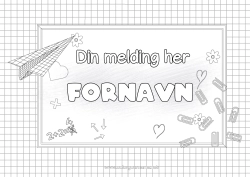 Fargeleggingssiden å tilpasse Hjerte Skolestart Klasseværelse tavle Skoleutstyr Matematikk Ramme Papirfly