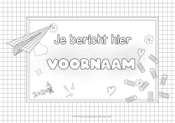 Gratis tekening Hart Terug naar school Schoolbord Schoolbenodigdheden Wiskunde Kader Papieren vliegtuigen