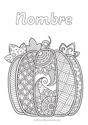 Colorear gratis Calabaza Otoño Zentangle