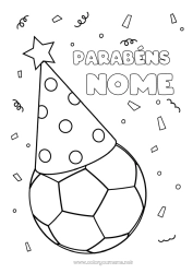 Desenho grátis Futebol Bola de futebol Esporte Aniversário Chapéu Desenhos para colorir fáceis Feliz aniversário (francês) Mensagem Sports d'équipe
