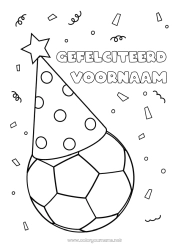 Kleurplaat aanpassen Voetbal Voetbal Sport Verjaardag Hoed Eenvoudige kleurplaten Verjaardag (Frans) Bericht Teamsporten
