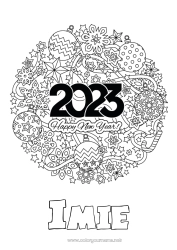 Rysunek za darmo 2023 Szczęśliwego Nowego Roku!