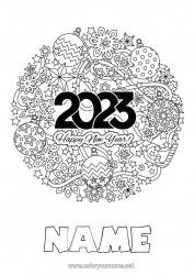 Free coloring 2023 Happy new year