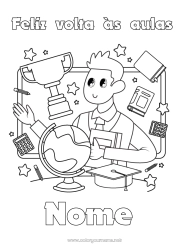 Desenho grátis Copa, troféu, medalha Professora/Professor Escola Competições e Prêmios Globo Terrestre Profissões de educação Volta às Aulas Quadro-negro Gorro de estudante Calculadora