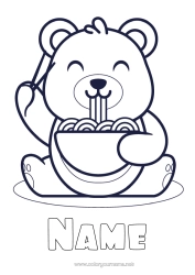 Colouring to customise Bear Cute Cute Animal Teddy Bear Easy Colouring Pages Forest Animals Ramen