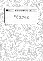 Colouring to customise Alphabet School Back To School Mathematics Letter Of The Alphabet Framework Notebook Cover