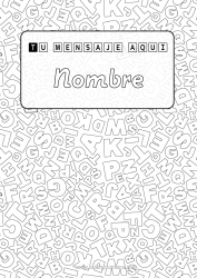 Colorear para personalizar Alfabeto Escuela Regreso a clases Matemáticas Letra del alfabeto Marco Portadas de Cuaderno
