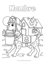Dibujo libre Perro Animales Bombero Perros y gatos Fuego Profesiones de Seguridad Dibujo animado