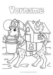 Kostenlose Zeichnung Hund Tier Feuerwehrmann Hunde und Katzen Feuer Sicherheitsberufe Cartoon