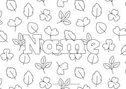 Free coloring Autumn Leaves Decorated name Oak Decorative background Maple
