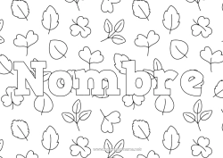 Colorear gratis Otoño Hojas Nombre decorado Roble Fondo decorativo Arce