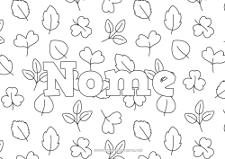 Colorazione gratuita Autunno Foglie Nome decorato Quercia Sfondo decorativo Acero