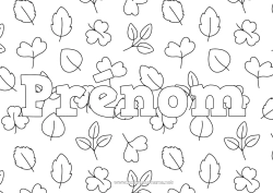 Coloriage gratuit Automne Feuilles Nom décoré Chêne Fond décoratif érable