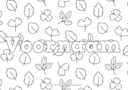 Gratis kleurplaat Herfst Bladeren Gedecoreerde naam Eik Decoratieve achtergrond Esdoorn