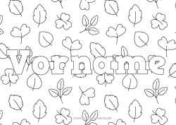 Kostenlose Malvorlage Herbst Blätter Dekorierter Name Eiche Dekorativer Hintergrund Ahorn