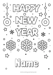 Free colouring Happy New Year