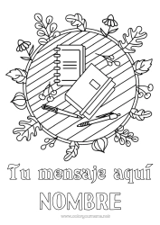 Dibujo libre Otoño Hojas Libro Lectura Lápiz Regreso a clases Útiles escolares