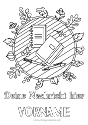 Kostenlose Zeichnung Herbst Blätter Buch Lesen Bleistift Schulbeginn Schulbedarf
