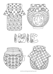 Kolorowanka do personalizacji Wiśnia Owoce Truskawka Zentangle Święto Żniw Dżem