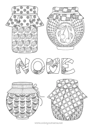 Desenho grátis Cereja Frutas Morango Zentangle Festa da Colheita Geleia