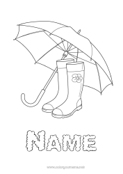 Free coloring Umbrella Boots